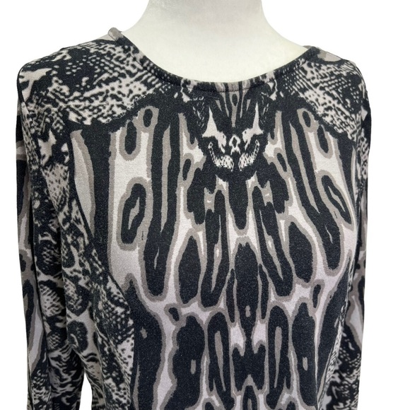 Kardashian Kollection Long Sleeve Cropped Top Animal Print Size L - Picture 8 of 13